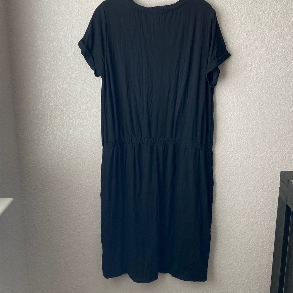 32 Degrees NWT Cool Jersey Dress Black Drop Elastic Waist Women’s - Picture 3 of 4